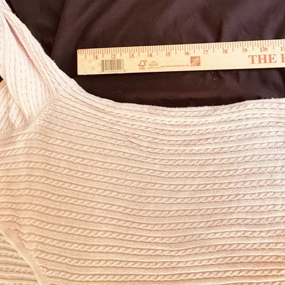 Ralph Lauren Blush Pink Cotton Ribbed V-Neck Sweater Petite Medium Feminine - Picture 11 of 13